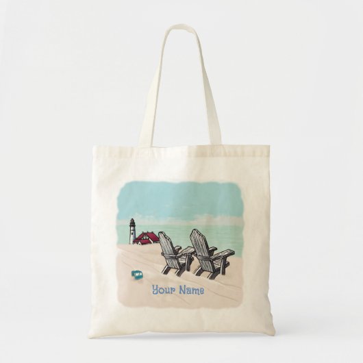 Beach Chairs vuurtoren canvas tas (Voorkant)