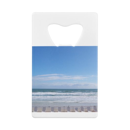 Beach Chairs wachten op je Creditkaart Flessenopener (Achterkant)