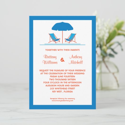 Beach Chairs Weddenschap Kaart (Staand voorkant)