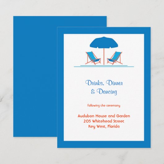 Beach Chairs Weddenschapskaart Informatiekaartje (Voorkant / Achterkant)