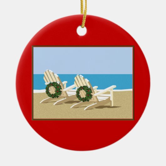 Beach Chairs & Wreaths Keramisch Ornament (Voorkant)