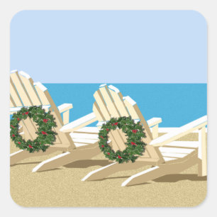 Beach Chairs & Wreaths Vierkante Sticker