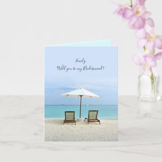 Beach Chairs zijn mijn Bridesmaid gevouwen Kaarten (Orchidee)