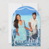 Beach Chalkboard Typography Photo Wedding Invite Kaart (Voorkant)