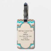 Beach Chevron Zigzag Monogram Bagagelabel (Achterkant verticaal)
