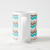 Beach Chevron Zigzag Monogram Grote Koffiekop (Achterkant)