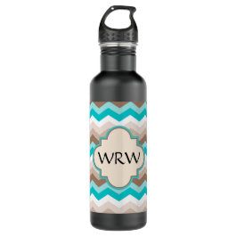 Beach Chevron Zigzag Monogram Waterfles