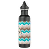 Beach Chevron Zigzag Monogram Waterfles (Rechts)