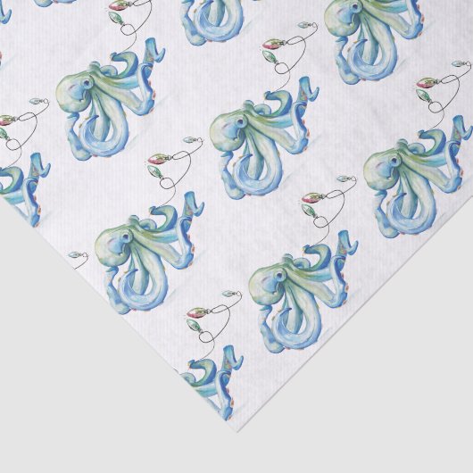 Beach Christmas Blue Tissue Paper Tissuepapier (Detail)