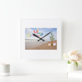 BEACH CHRISTMAS CHRISTMAS CLOCK VIERKANTE KLOK (Huis)