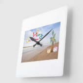 BEACH CHRISTMAS CHRISTMAS CLOCK VIERKANTE KLOK (Hoek)