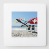 BEACH CHRISTMAS CHRISTMAS CLOCK VIERKANTE KLOK (Voorkant)