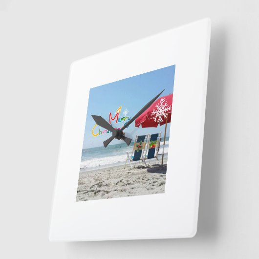 BEACH CHRISTMAS CHRISTMAS CLOCK VIERKANTE KLOK (Hoek)