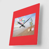 BEACH CHRISTMAS CHRISTMAS CLOCK VIERKANTE KLOK (Hoek)