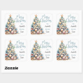 Beach Christmas Gift Tag Sticker (Vel)