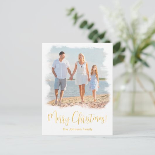 BEACH CHRISTMAS KAART | TROPISCH FOTO-BRIEFKAART (Staand voorkant)