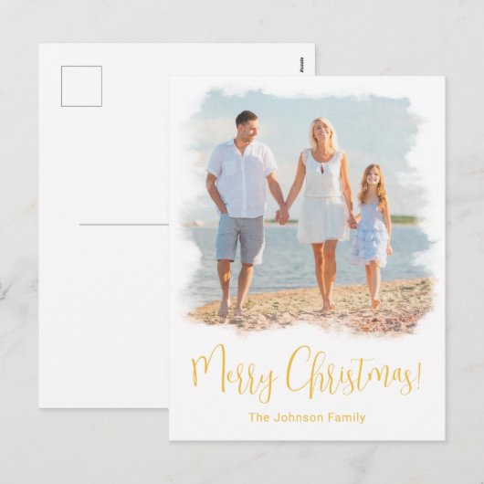 BEACH CHRISTMAS KAART | TROPISCH FOTO-BRIEFKAART (Voorkant / Achterkant)