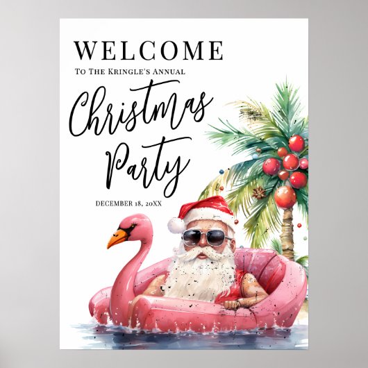 Beach Christmas Party Welcome Poster (Voorkant)