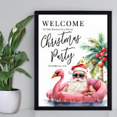Beach Christmas Party Welcome Poster