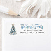 Beach Christmas Tree Return Address Etiket (Insitu)
