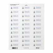 Beach Christmas Tree Return Address Etiket (Full Sheet)