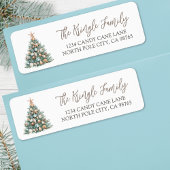 Beach Christmas Tree Return Address Etiket