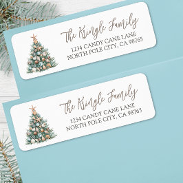 Beach Christmas Tree Return Address Etiket