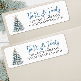 Beach Christmas Tree Return Address Etiket