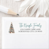 Beach Christmas Tree Return Address Etiket (Insitu)