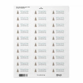 Beach Christmas Tree Return Address Etiket (Full Sheet)