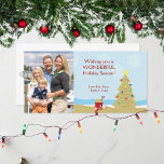 Beach Christmas Tree Sand Castle Vacation Feestdagenkaart<br><div class="desc">Perfect for Christmas vacatures or warm climate Christmas folidays! Origineel "sand castle Christmas tree" design is supercute.</div>