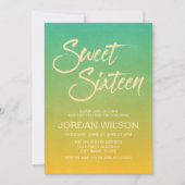Beach Citrus Gradient Sweet 16 Birthday Invitation Kaart (Voorkant)