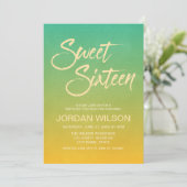 Beach Citrus Gradient Sweet 16 Birthday Invitation Kaart (Staand voorkant)