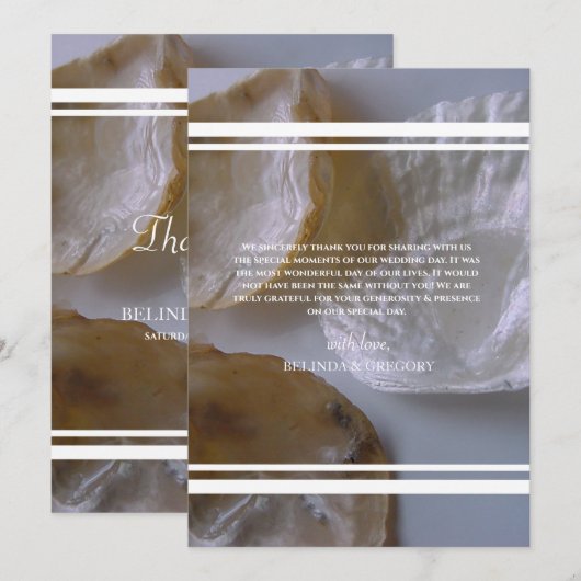 Beach Clams Wedding Bedankkaart (Voorkant / Achterkant)