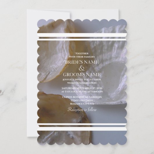 Beach Clams Wedding Invitations Kaart (Voorkant)