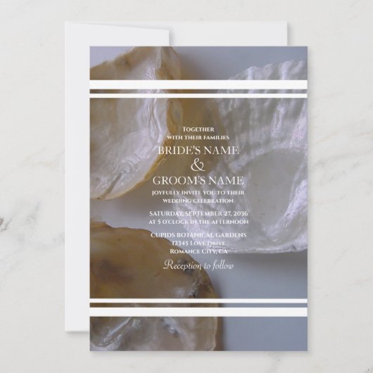 Beach Clams Wedding Invitations Kaart (Voorkant)