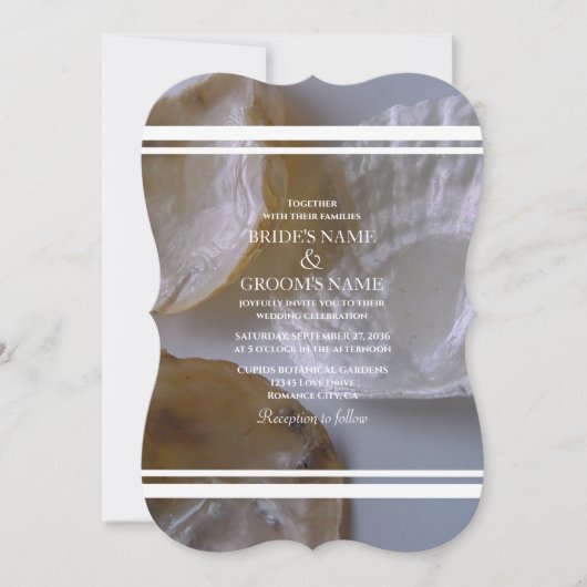 Beach Clams Wedding Invitations Kaart (Voorkant)