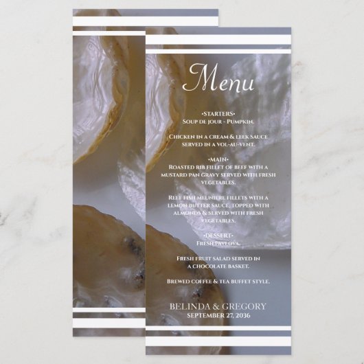 Beach Clams Wedding Menu (Voorkant / Achterkant)