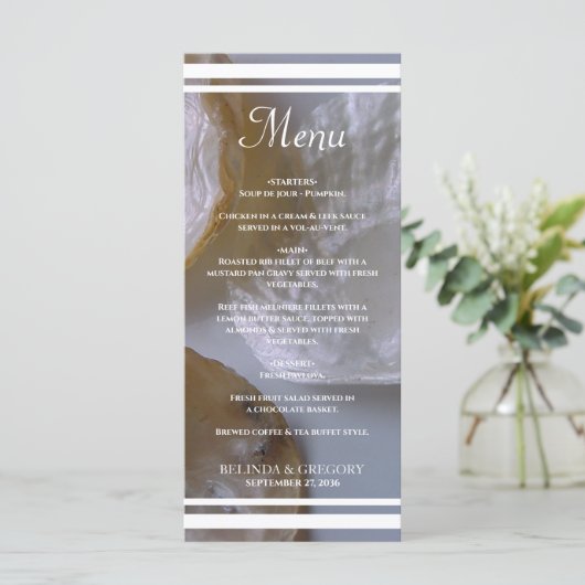 Beach Clams Wedding Menu (Staand voorkant)