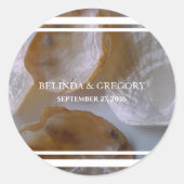 Beach Clams Wedding Ronde Sticker (Voorkant)