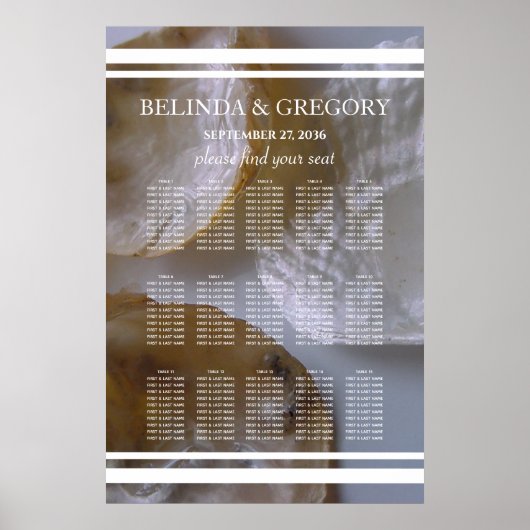 Beach Clams Wedding Seating Chart Poster (Voorkant)