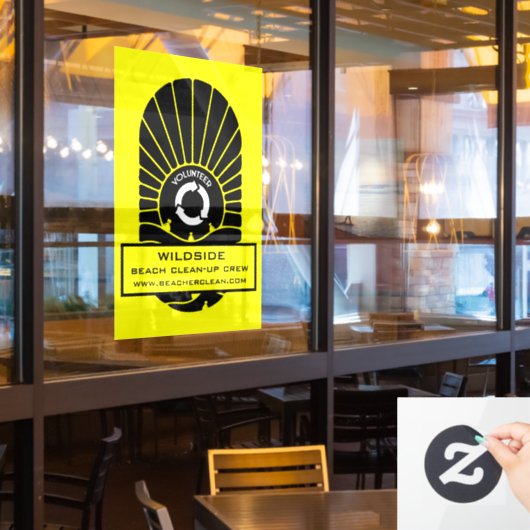 Beach Clean Up - Vrijwilligerswerk Raamsticker (Restaurant Raam)