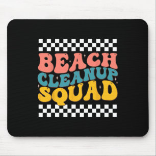 Beach Cleanup Squad Groovy Retro Design voor de Aa Muismat