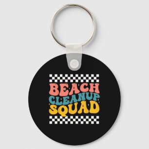 Beach Cleanup Squad Groovy Retro Design voor de Aa Sleutelhanger