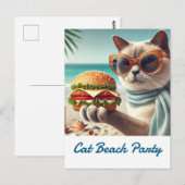 Beach Cleanup thank you card for Cat Lovers Briefkaart (Voorkant / Achterkant)