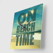 BEACH ClOCK MET GEZEGDE Vierkante Klok (Hoek)