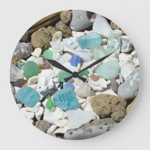 Beach Clocks Blue Green Zee Glass Seashells giften Grote Klok