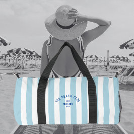Beach Club Crest Blue Cabana Stripe Monogram Plunjezak