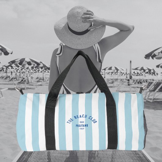 Beach Club Crest Blue Cabana Stripe Monogram Plunjezak