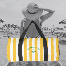 Beach Club Crest Gele Cabana Streep Monogram Plunjezak